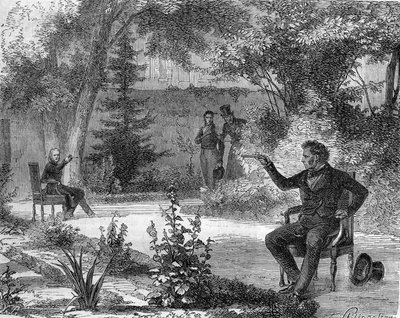 Duel mellem Benjamin Constant og Forbin des Issarts i juni 1822. af Unknown artist