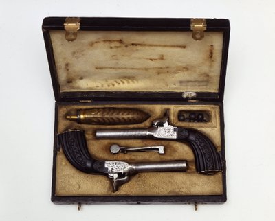 Duel sæt sammensat af pistoler Mazzagatti 19. århundrede. af Unknown artist