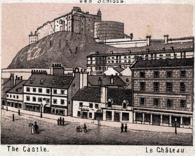 Edinburgh, Skotland: udsigt over slottet (slottet i Edinburgh). i "" Verden illustrerer 168 visninger"" Udateret (slutningen af det 19. århundrede) af Unknown artist