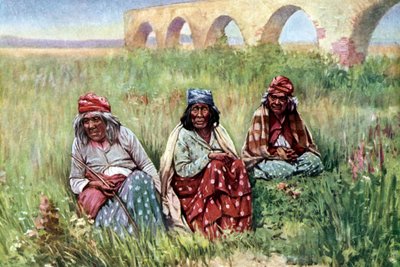 Ældre indianske kvinder, Californien af Unknown artist