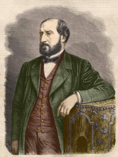 Emile Augier, fransk dramatiker (1820 - 1889). af Unknown artist