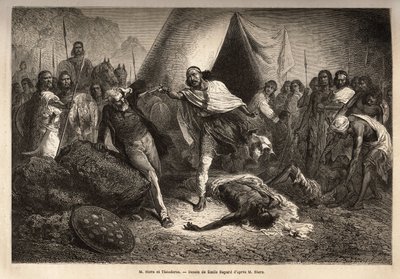 Kejseren (eller negus) Theodoros II (født omkring 1818-1868, kaldet Kassa Hailu før hans kroning på Det Etiopiske Rige), truede med sin pistol Mr. Tewodros II. Stern, en engelsk missionær, der udstrålede en biografi om en negus, hvorved Theodoros følte sig af Unknown artist