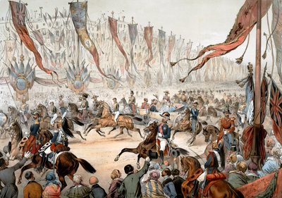 Entré til Victoria Queen of England i Paris i nærværelse af Napoleon III 18. august af Unknown artist