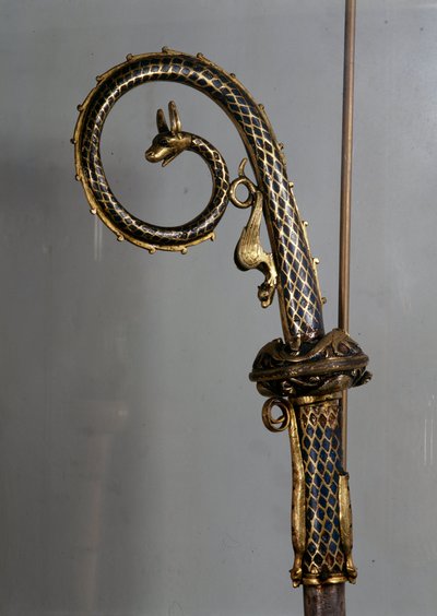 Episkopalt lager i guld og emalje (pastoral stafetten) detalje af Unknown artist
