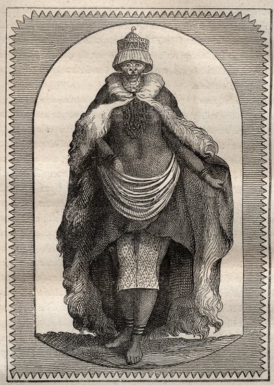 Ekspedition til det indre af Sydafrikas lande (1775) af Anders Sparrman (1748-1820): en hottentote (kvinde Khoikhoi) - illustration hentet fra "" The Great Mariners of the 18th century"" af Unknown artist