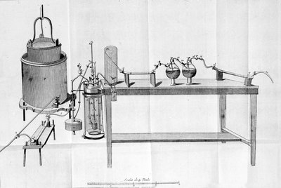 Erfaring med Lavoisier. Stik fra begyndelsen af 1800-tallet. af Unknown artist