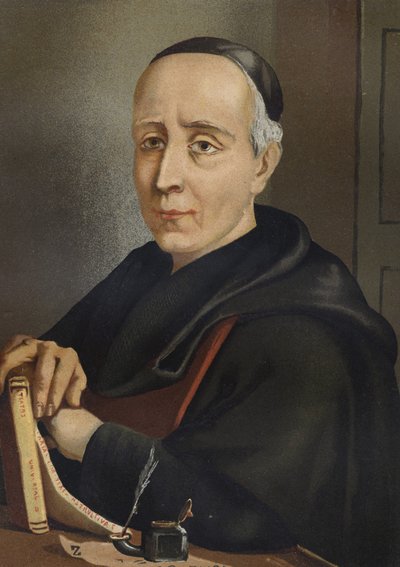 FEIJOO og MONTENEGRO, Benito Jeronimo (1673-1764). Spansk forfatter og essayist - portræt af Benito Jeronimo eller Feijoo (1676-1764). Spansk teolog og medicin efter berømte mænd og kvinder. Barcelona 1877. af Unknown artist
