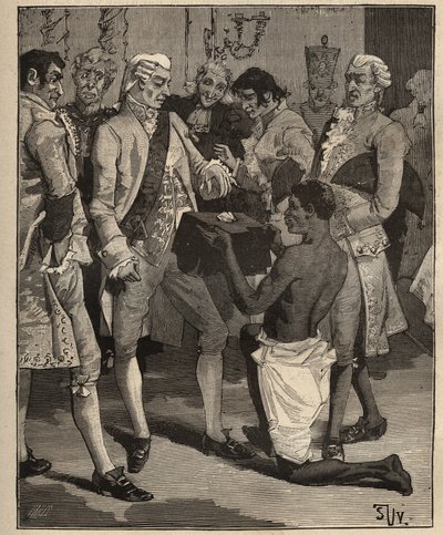 Berømte diamanter: "Viundernes vidundere" præsenteret for kejseren af Brasilien, Joao VI af Portugal (Johannes VI kendt som Clementen) (1767-1826), i 1809. Indgravering fra 1885 i "" Les arts et metiers illustres"" af Adolphe BITARD. af Unknown artist
