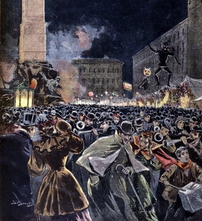 Befana-festen på tidspunktet for helligtrekonger i Rom. 1895. af Unknown artist