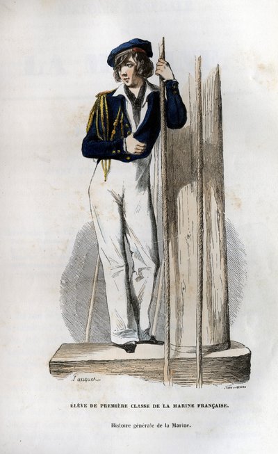 Førsteklasses elev af den franske flåde. i "Histoire generale de la marine" under ledelse af hr. Van Tenac af Unknown artist