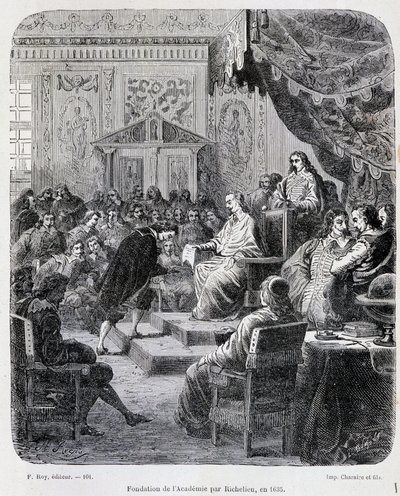 Fondation of the French Academy af Richelieu af Unknown artist