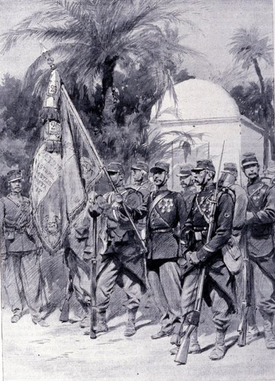 Fremmedlegionssoldater i uniform. 1878. af Unknown artist