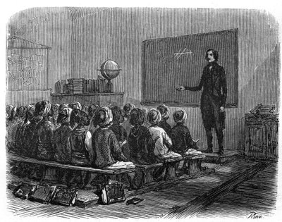 Fransk skole i Algeriet i 1840. af Unknown artist