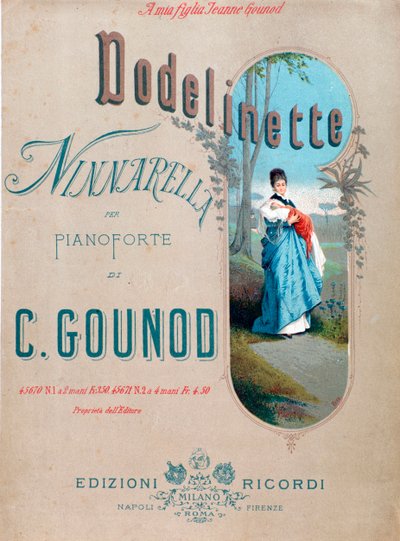 Frontispice af Dodelinette, vuggevise af Charles Gounod skabt til sin datter af Unknown artist