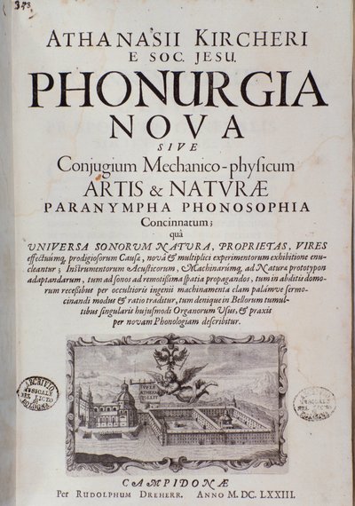 Frontispice af Phonurgia nova (1673) af Unknown artist