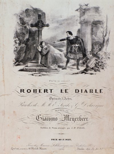 Frontispice af Robert le diable, opera af Meyerbeer (1800-tallet) af Unknown artist