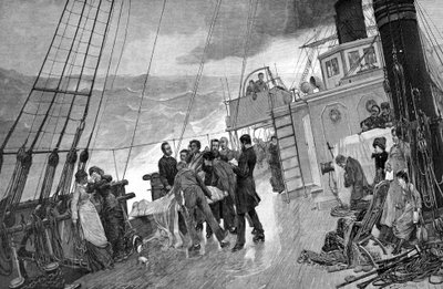 Begravelse til søs. 1890 af Unknown artist