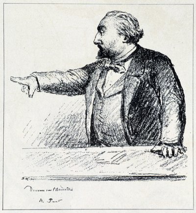 Gambetta holder sin tale om Amnesty. af Unknown artist