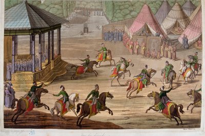 Game of the jirid i det osmanniske imperium - i "" The Old and Modern Costume"" af Jules Ferrario af Unknown artist