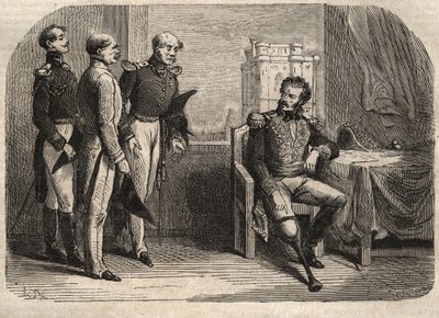 General Daumesnil nægter at overgive Chateau de Vincennes, Frankrig af Unknown artist