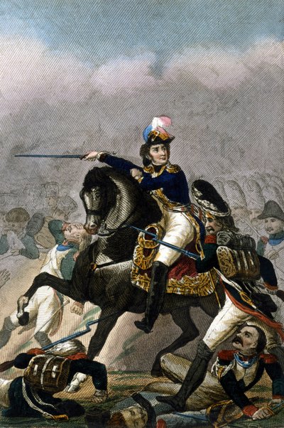 General Jean Lannes, hertug af Montebello (1769-1809) ved slaget ved Essling (21. - 22. maj 1809) Gravering 1800-tallet. . Milano af Unknown artist