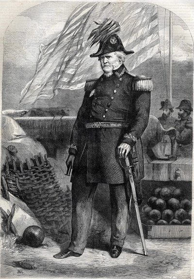 General Winfield Scott (1786 - 1866). stik fra 1860. af Unknown artist