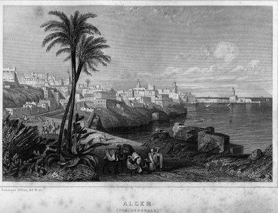 Generelt syn på Algier i det 19. århundrede, i "" Algerie ancienne et moderne"" af Leon Galibert af Unknown artist
