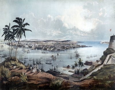 Generelt billede af Havana (Havana, Cuba) i 1850. af Unknown artist