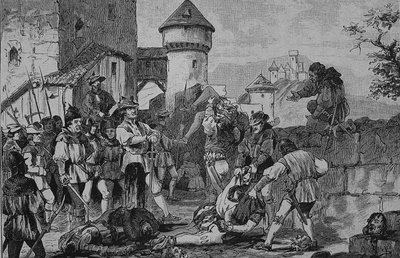 Den tyske bondekrig (1524-1526): Efter stormningen af slottet Maichau af Unknown artist