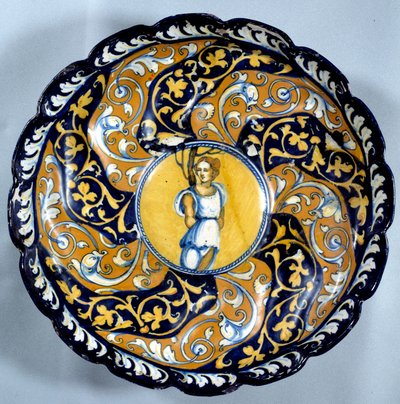 Godronnee fajance kop dekoreret af en angelot. Paris fra det 16. århundrede, Louvre-museet af Unknown artist