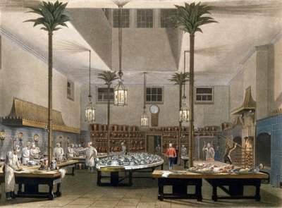 Grand Hotel: køkkenerne på Great Pavillon Hotel i Brighton. 1850 af Unknown artist