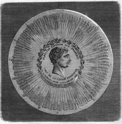 Store segl af Napoleon I Bonaparte (1769-1821) i 1804: "" Napoleon Kejser af de franske, leder af Æreslegionen. Ære og Fædreland”. Indgravering i ""Det illustere univers"" af Unknown artist