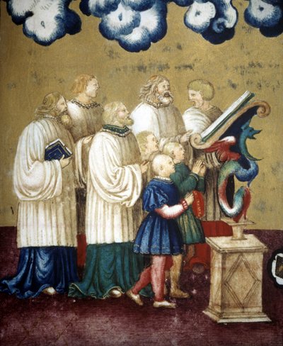 Gregoriansk sang fra det 15. århundrede. Incoronata-kirken i Lodi af Unknown artist