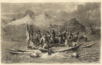 Grønlandssæljagt - Sæljagt i Grønland - Indgravering fra “” Det illustere univers”” 1866 af Unknown artist