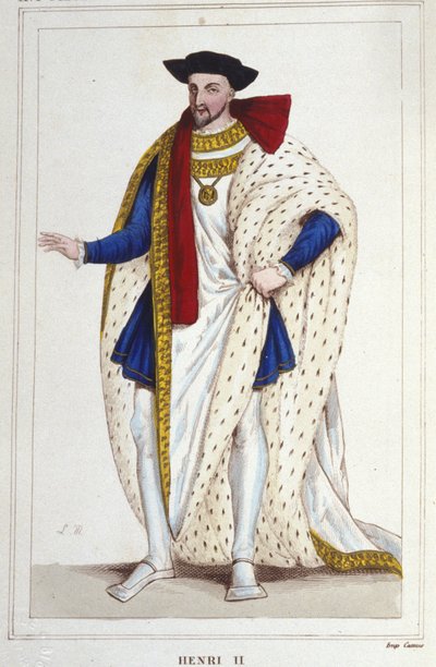 Henrik II, konge af Frankrig (1519 - 1559) gravering af 1830 af Unknown artist