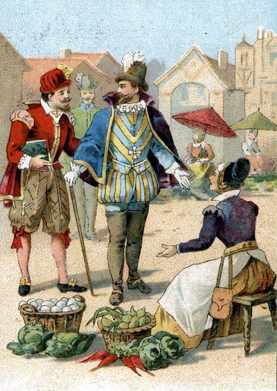 Henrik IV, konge af Frankrig (1553-1610) på sine vandreture i Paris. af Unknown artist