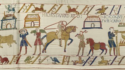 Her er Wadard, Bayeux Tapestry (uldbroderi på hør) af Unknown artist