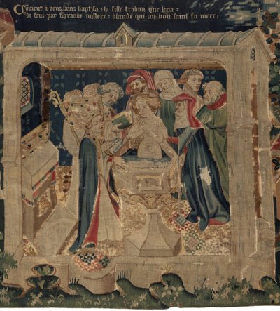 Historien om Saint Piat og Saint Eleuthère, Scene 13: Dåben af Blanda af Unknown artist