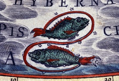 Horoskop: stjernetegn, Fiskene. 1500-tals stik. af Unknown artist