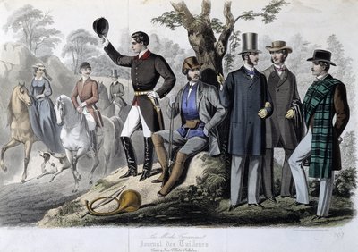 Jagttøj, ""Le Journal des tailors"" af Unknown artist