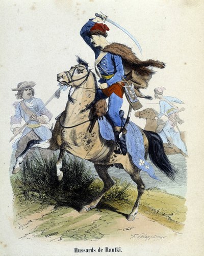Husarer af Rautki i 1720 jager. af Unknown artist
