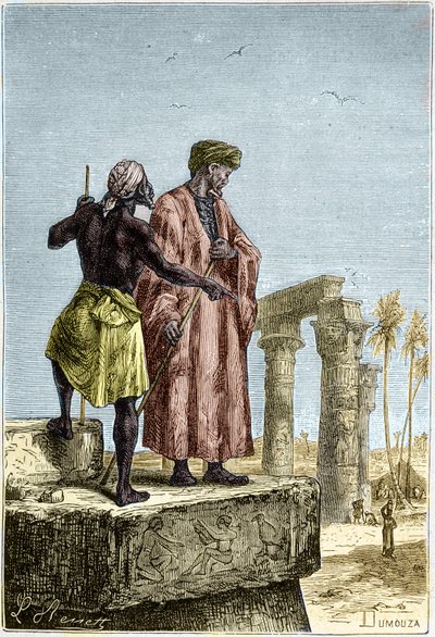 Ibn Battuta (1307-1377) i Egypten - i Discovery of the Earth af Jules Verne af Unknown artist
