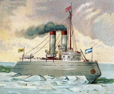 Icebreaker - Icebreaker Ship (Ice Breeze) slutningen af det 19. århundrede af Unknown artist