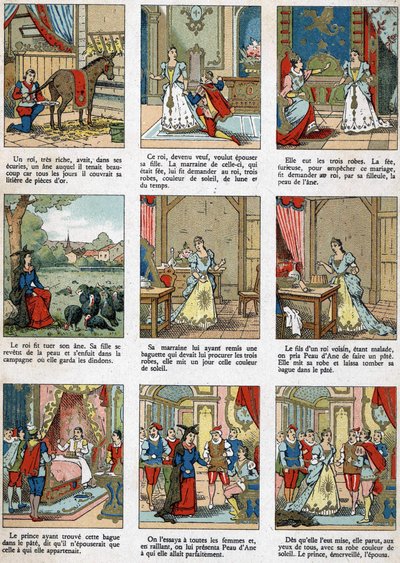 Illustration til æselskind, fortælling af Charles Perrault. af Unknown artist