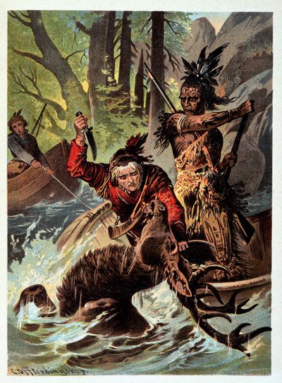 Illustration af "" læderstrømper" af F. Cooper af Unknown artist