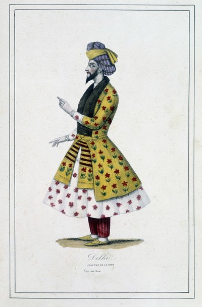 Indien: mand fra Delhi - i "De forskellige folkeslag på jorden"" af Fader Paul Jonhanneaud, Librairie des Bons livres af Unknown artist
