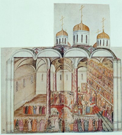 Induktion af Michael III, Ruslands zar (Mikhael Romanov af Unknown artist