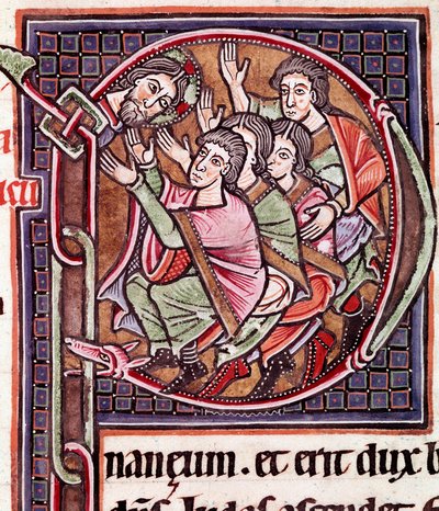 Forbogstav P med Joshuas død (miniature af Unknown artist