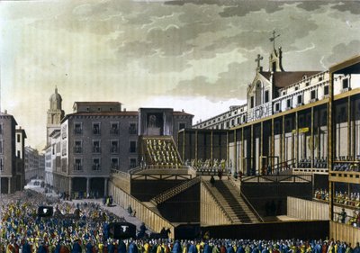 Inkvisitionsscene på den offentlige plads i Burgos, Spanien. 16. århundrede. af Unknown artist