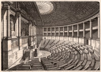 Indefra set af Deputeretkammeret (Nationalforsamlingen), tidligere kaldet Palais Bourbon, Paris, Frankrig af Unknown